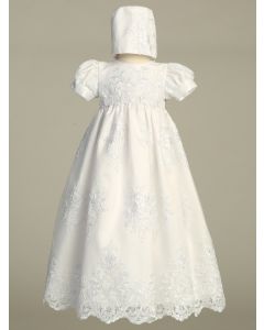 Girls White Christening Gown Tulle with Sequins