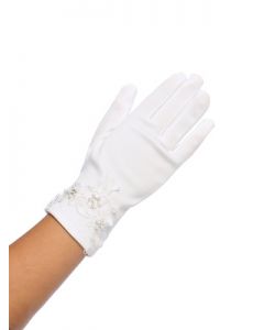 Below Elbow Length Lace Finger less First Communion Gloves