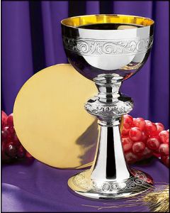 Ornamented Chalice and Paten Set