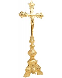 Ornate Gold Plated Church Altar Crucifix