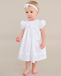 Baby Girls Short Cotton Christening Dress