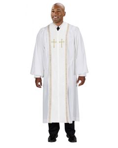  Men's White Pulpit Robes with Crosses