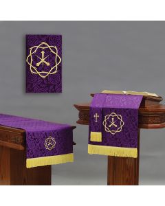 Purple Brocade Church Paraments with Crown of Thorns
