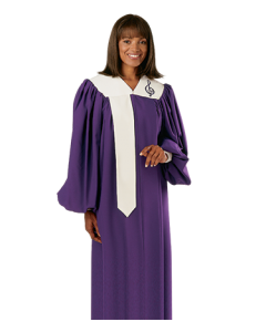 Purple Choir Gown with Treble Clef & Dove symbol