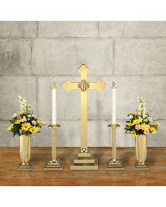 Budded Brass Altar Set 30 Inches