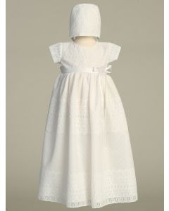 Embroidered Tulle Christening Gown Size