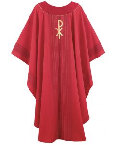  Stripe Chi-Rho Velvet Halo Collar Clergy Chasuble