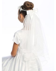 First Communion Wreath Veil flowers & bead accents