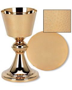 Hand Hammered Finish Chalice and Paten Set