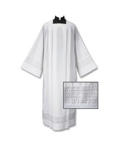 Eyelet Embroidery Box Pleated Clergy Alb