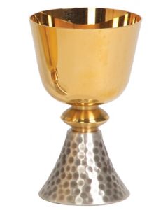 Two Tone Communion Chalice and Hammered Finish 10 oz.