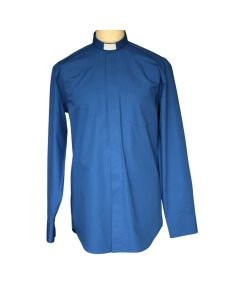 Royal Blue Cotton Men's Clergy Shirt