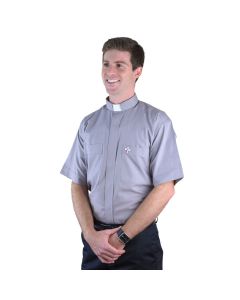 Grey Tab Collar Men's Deacon Shirt