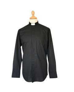 Black Cotton Men's Clergy Shirt