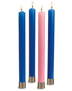 Polar Advent Candle Set Blue and Pink 12"