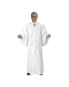 White Clergy Robe with Velveteen Panels