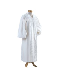 White Clergy Robe with White Brocade Panels