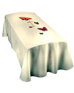 Child Size Funeral Pall with Cross and Butterflies