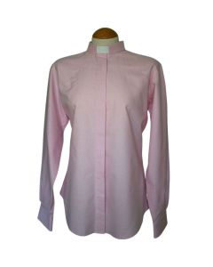 Women's Pink Cotton Tab Collar Clergy Blouse