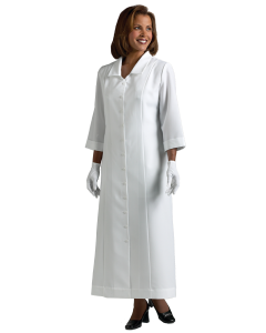 Women's White Clergy Dress with Praying Hands