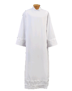 Wool Blend Clergy Alb with Embroidered Braid