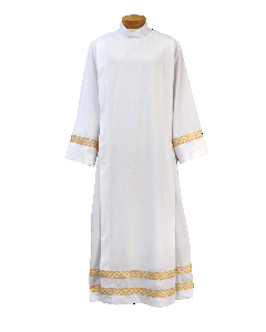 Wool Blend Clergy Alb with Gold Embroidery