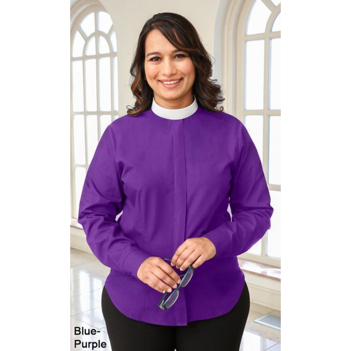 Women's Long Sleeve Fitted Clergy Blouse