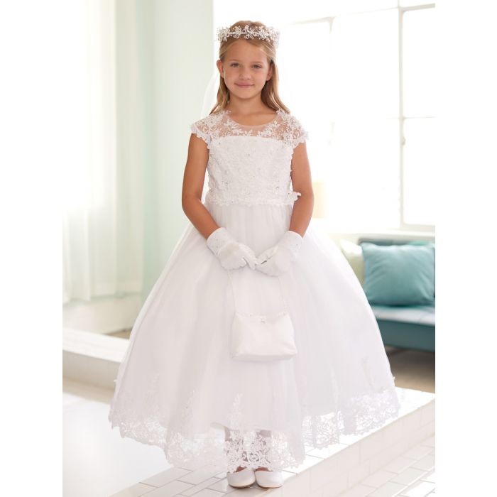 Gorgeous Lace and Beaded Plus Size First Communion Dress 