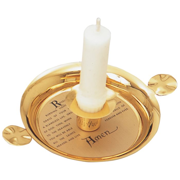 Baptismal Candlestick with Etched Prayer
