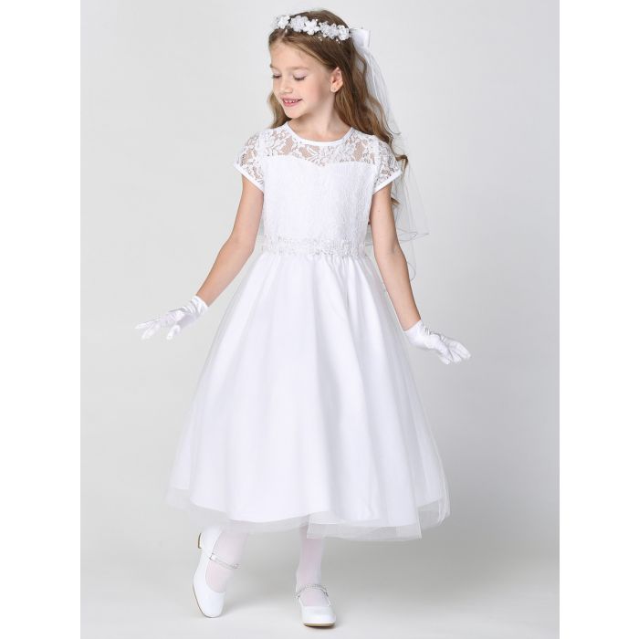 First Communion Dress Lace bodice and tulle skirt