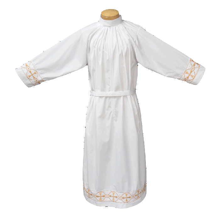 Fitted Clergy Alb with Embroidered Banding