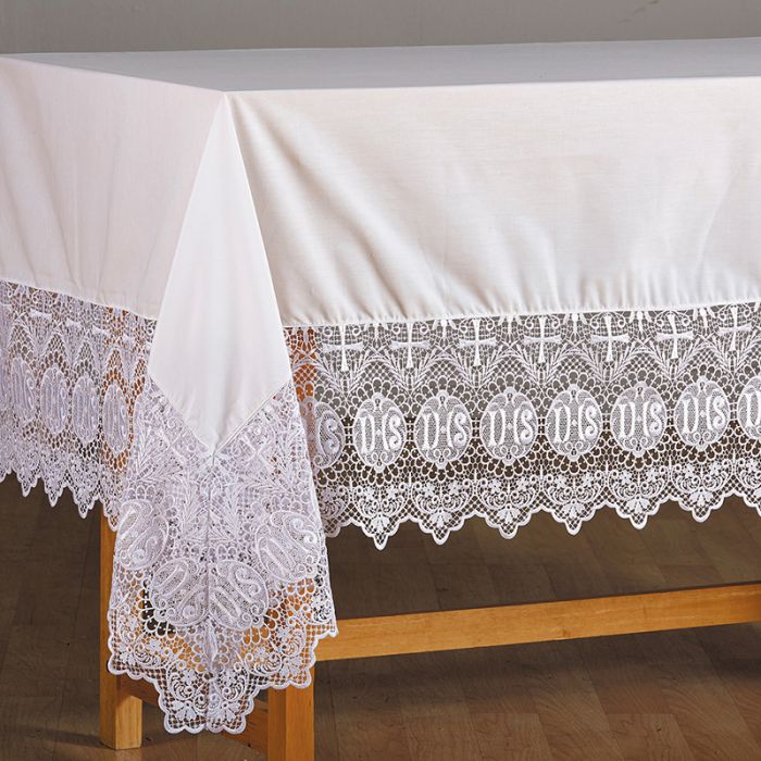 IHS Lace Church Altar Frontal