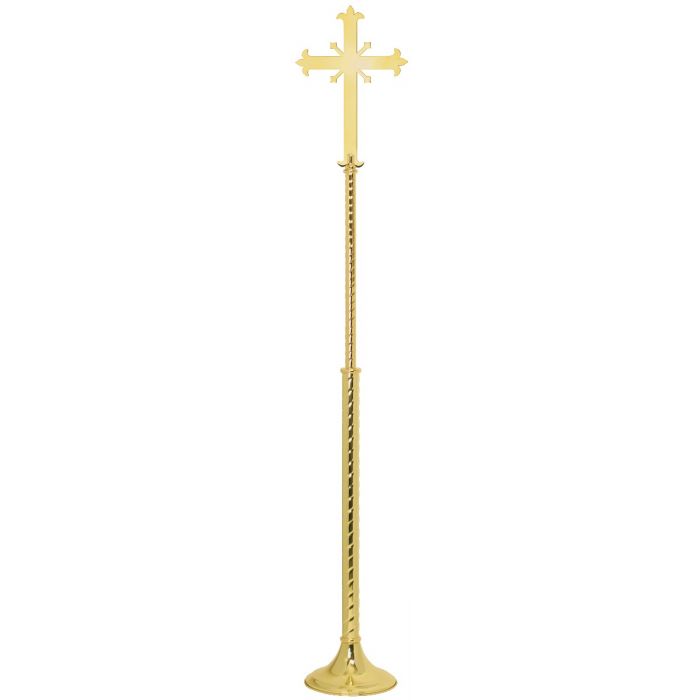 Church Processional Cross with Fleur-de-lis Design