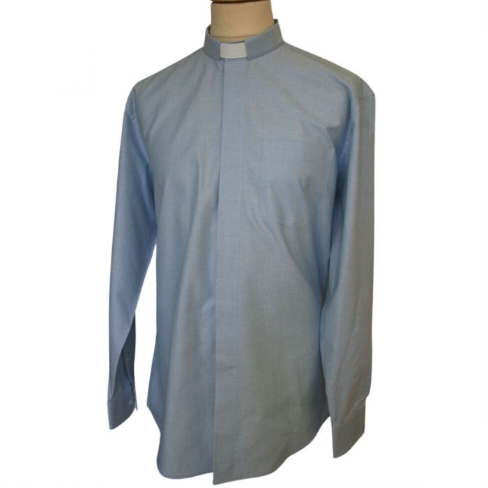 Light Blue Oxford Men's Clergy Shirt 