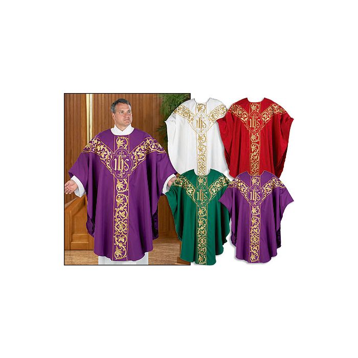 Embroidered IHS Chasuble