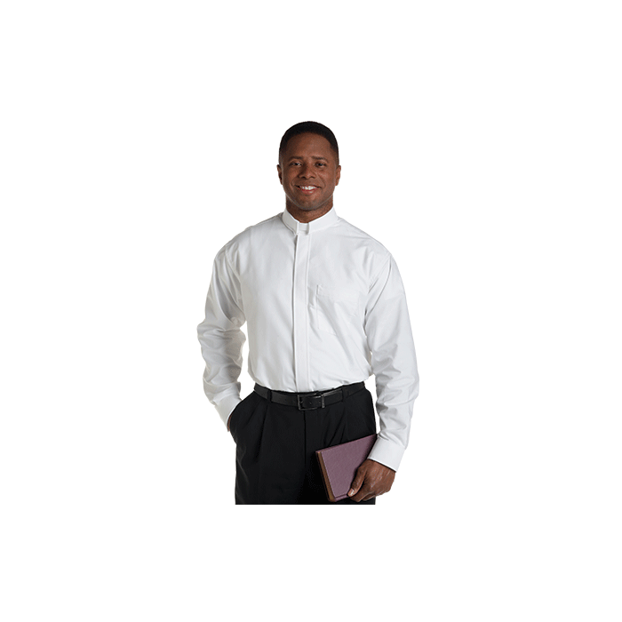 Men's Long Sleeve White Clergy Shirt