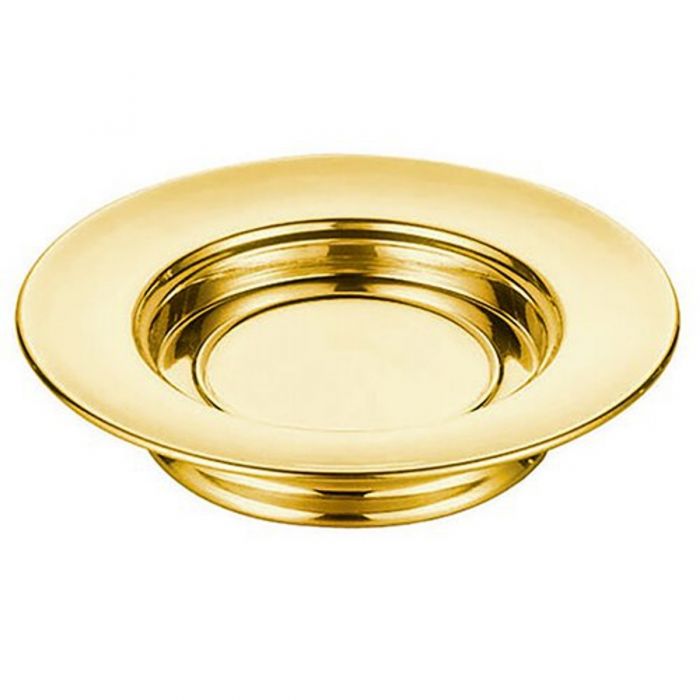 Polished Aluminum Stacking Communion Bread Plate - Brass Tone