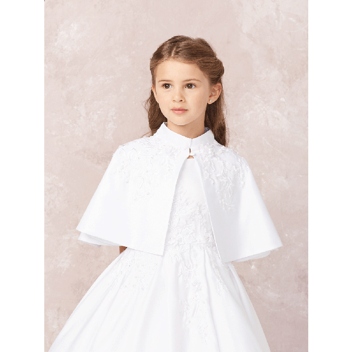 Satin First Communion Cape with Applique