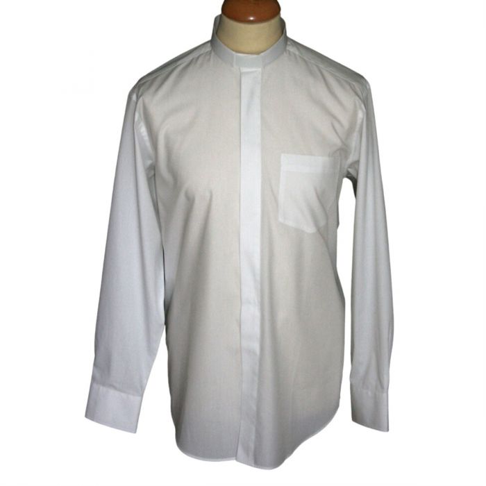 White Cotton Men's Clergy Shirt 