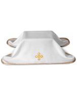 White Urn Cover with Gold Cross 