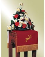 Reversible Flower Stand Cover Red/White Symbols