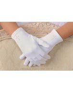 Pearl Cross Satin Gloves