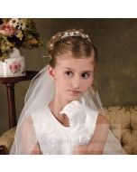 First Communion Tiara Double Band with Pearls 