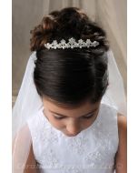 First Communion Tiara with Pears and Crystals