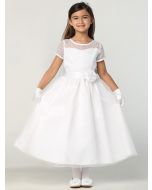 First Communion Dress with Embroidered Bodice