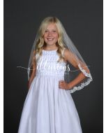 Flower Lace First Communion Veil-3 Sizes Available