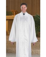 White Pulpit Robe with Brocade Panels