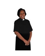 Women's Tab Collar Short Sleeve Clergy Shirt Black
