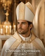 Cream Festive Bishop Mitre