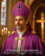 Purple and Gold Bishop Mitre